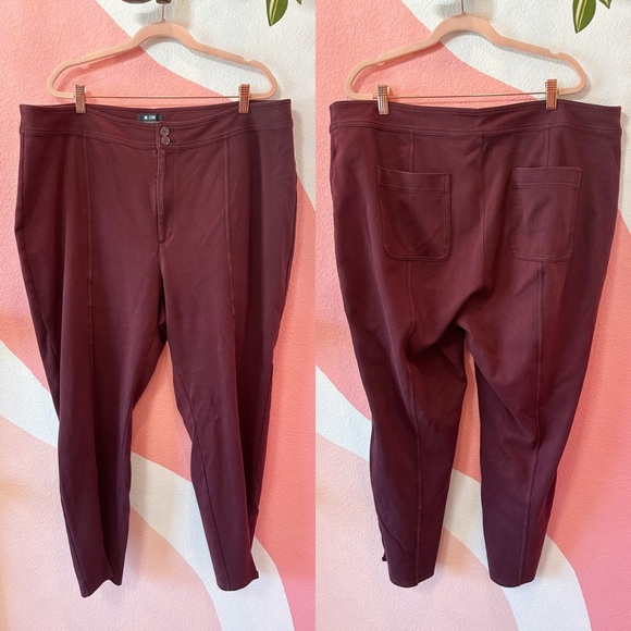 Anthropologie Maeve High-Rise Seamed Leggings in Plum 20 W - Picture 3 of 7